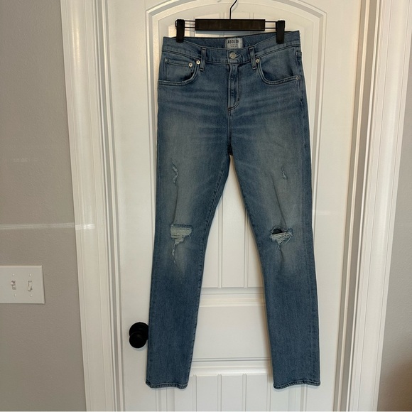 Agolde Skinny Jeans Ripped Distressed Blue Cotton Denim High Rise Size 30 - Picture 3 of 8